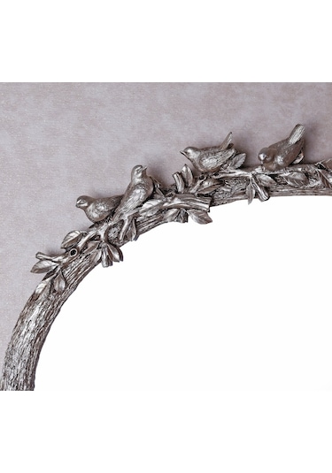 Kuş Figürlü Ayna Gümüş