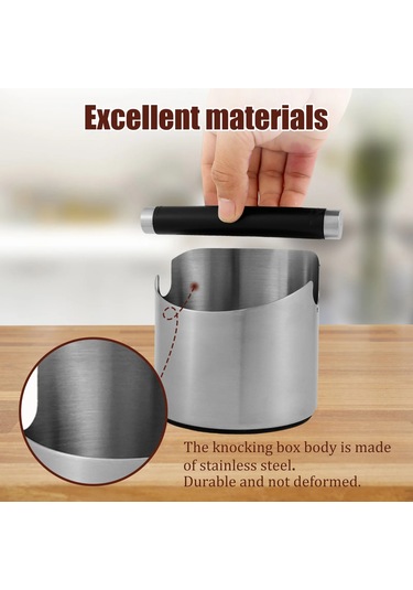 Kahve Knock Box Paslanmaz Çelik Espresso Knock Box Kaymaz Kahve