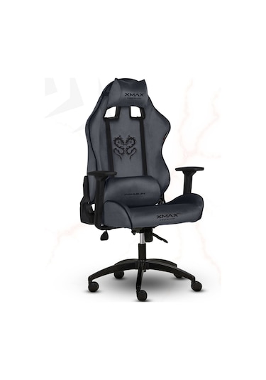 Rio Balerion Koyu Plaza Grisi Kadife Terletmez Kumaş Gaming Oyuncu Koltuğu-2 Gri