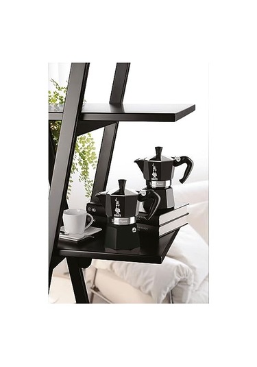 Moka Renk: Ocak Plakası İçin İkonik Espresso Makinesi, Gerçek İtalyan Kahvesi, Moka Demliği, 1 Fincan 60 Ml , Alüminyum, Siyah