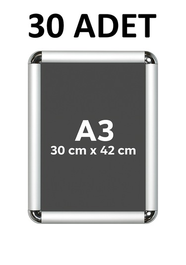 30 Adet A3 Eko Seri Çerçeve Rondo Köşe Aç Kapa Açılır Kapanır