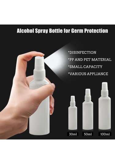 Monyee Pp Malzeme Dezenfektan Sprey Flaske, 50ml Taşınabilir Beyaz Kapsül, Kolay Taşıma Ve Etkili Temizlik Beyaz