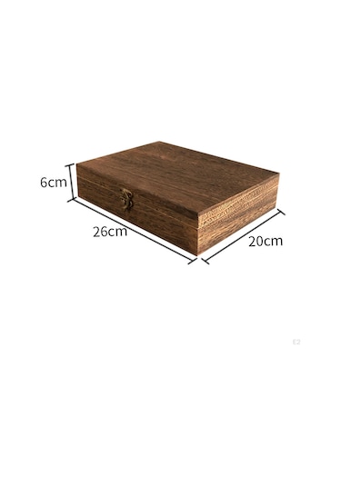 Vintage Saklama Kutusu Dıy Dekoratif Ahşap Takı Hatıra Kapaklı Kilit Bellek