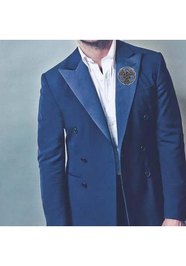 Suntek İskandinav Ortaçağ Viking Broş Şal Ceket Gümüş