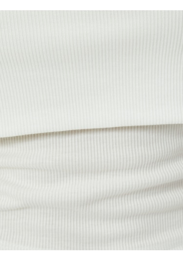 Koton Straplez Üst Kat Detaylı Ribanalı Slim Fit Beyaz 4sak10698ek Beyaz