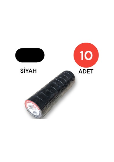 Tek-iş Izole Bant Elektrik Bandı Siyah 10 Adet