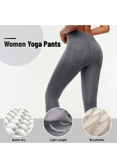 Wezone Kadınlar İçin Yüksek Bel, Ter Emici, Hızlı Kuruyan Yoga Ve Fitness Taytı SiYAH