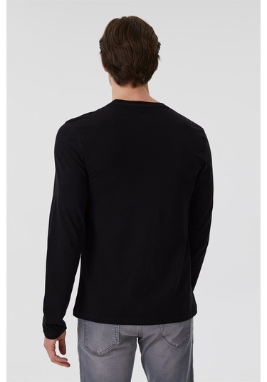 Lee Cooper Renzo Erkek O Yaka Uzun Kol T-Shirt Siyah-15357 Siyah