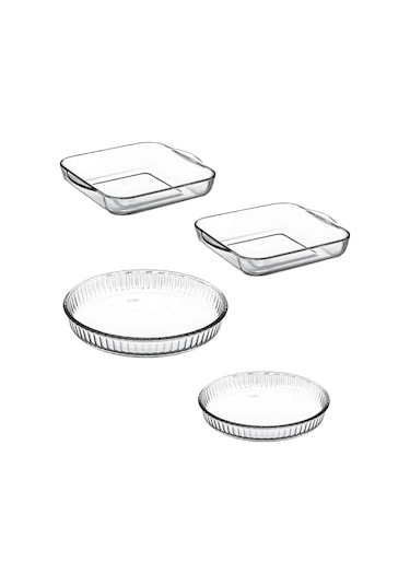 Paşabahçe Borcam Kare Yuvarlak 4'lü Borcam Seti