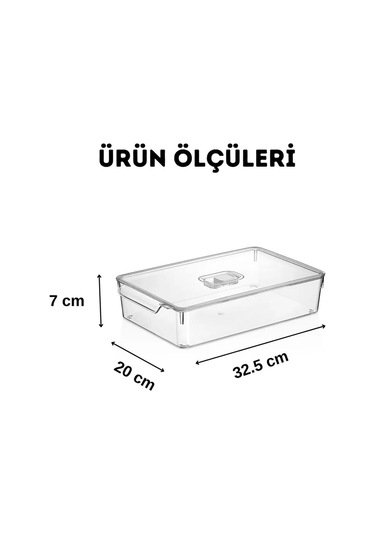 Buzdolabı Dolapiçi Düzenleyici Organizer Kapaksız 2'li Set Mini Şeffaf
