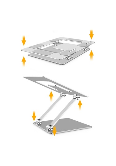 L301 Alüminyum Alaşımlı Katlanabilir Bilgisayar Sehpası Dizüstü Bilgisayar Sehpası Yükseltici Tutucu Dizüstü Sehpası Gri