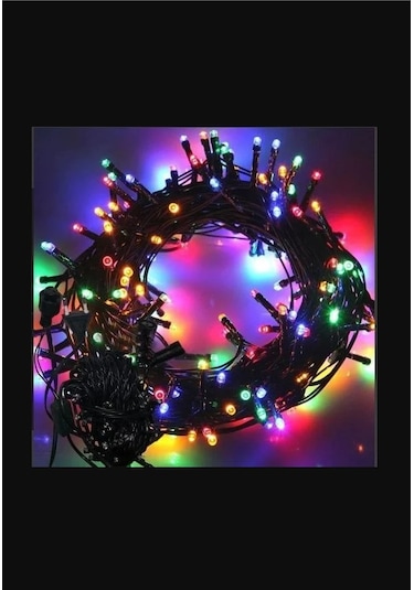 Rengarenk Yılbaşı Çam Ağacı Işığı 5 Metre Fişli Led Rgb Lambaları RGB