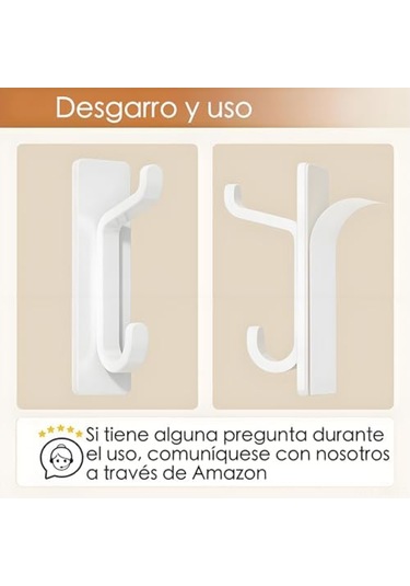Mufunye 4 Adet Delmezsiz Güçlü Çelik Kanca: Otomatik Yapışkan, Yüksek-düşük Konfigürasyonlu, Havlu Ve Giysi Asıcı Beyaz