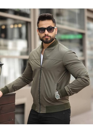 Erkek Süet Kolej Ceket Haki Bndk