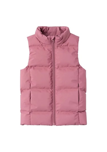 Name It Nmfmellow Long Puffer Unisex Çocuk Yelek Gül Kurusu