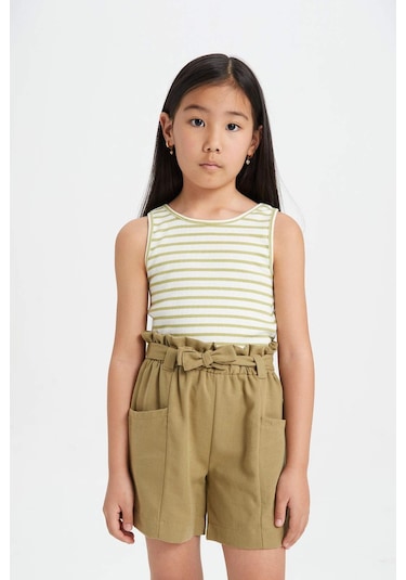 Defacto Kız Çocuk Paperbag Şort C0266A824SMKH462 Haki
