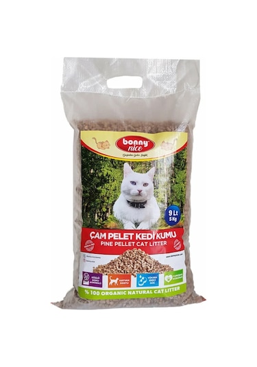 Bonny Nice Organik Çam Pelet Kedi Kumu 9 L