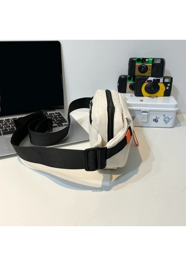 Elmpaly Huohuo Gençlik Bel Çantası Gri Büyük Kapasiteli Crossbody Sırt Çantası Gri