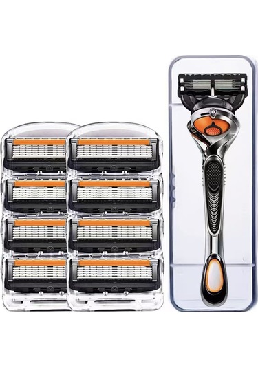 Joyhub 5 Bıçaklı Manuel Tıraş Makinesi Erkek Yüce Tıraş Seti 1 Sap 8 Yedi Bıçak Saklama Kutusu 526-kij Bir