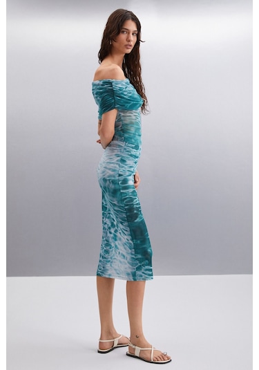 Ethıquet JAVIERA Kadın %100 Polyester Slim Desenli Etek
