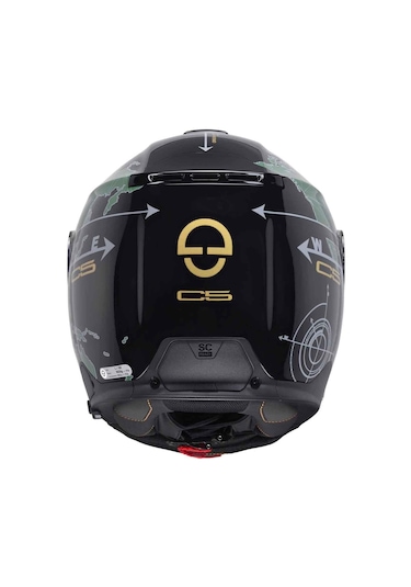 Schubert C5 Globe Green Çene Açılır Motosiklet Kask Siyah - Yeşil