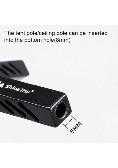 Shinetrip-açık Kamp Yürüyüş Piramit Çadır Desteği Çok Fonksiyonlu,siyah Siyah