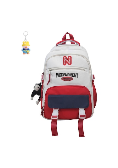 Geniş Bölmeli Şık Sırt Çantası, Lise Ve Üniversite İçin Ergonomik Tasarım, Dizüstü Bilgisayar Cebi İle Konforlu Taşıma Kirmizi