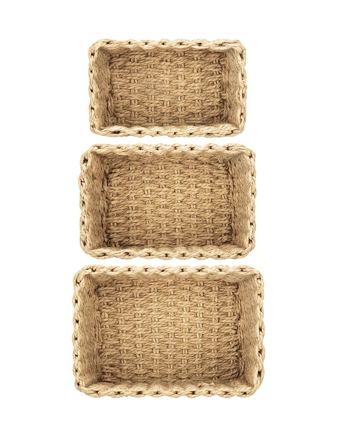 El Casa Örme Saklama Sepetleri Seti, 3 Adet 188376425 Bej