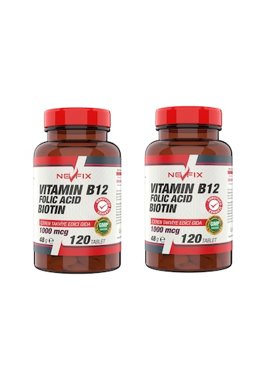 Nevfix B12 Folic Acid& Biotin 120   Tablet X 2 Kutu 240   Tablet