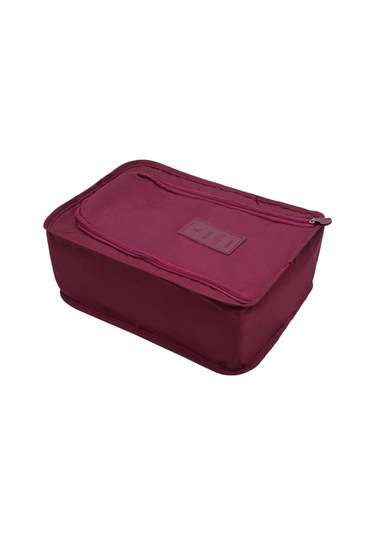 Şarap Kırmızısı Taşınabilir Katlanır Küçük Saklama Çantası Ayakkabı Saklama Çantası Çok Fonksiyonlu Plaj Seyahat Ayakkabı Çantası Şarap Kırmızısı