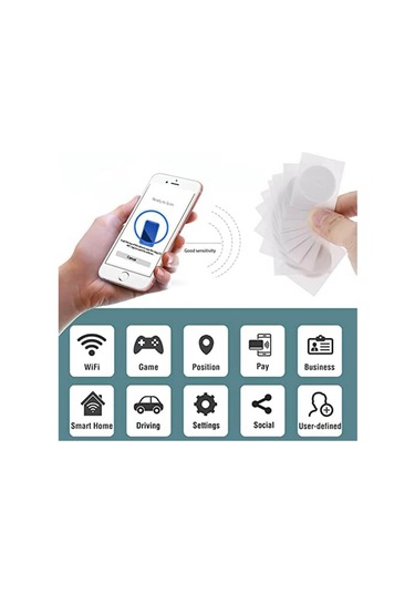 Koodmax - 50 Adet - Ntag213 13.56 Mhz Rfid 144 Byte Nfc Etiket Beyaz - Programlanabilir - Iso14443a