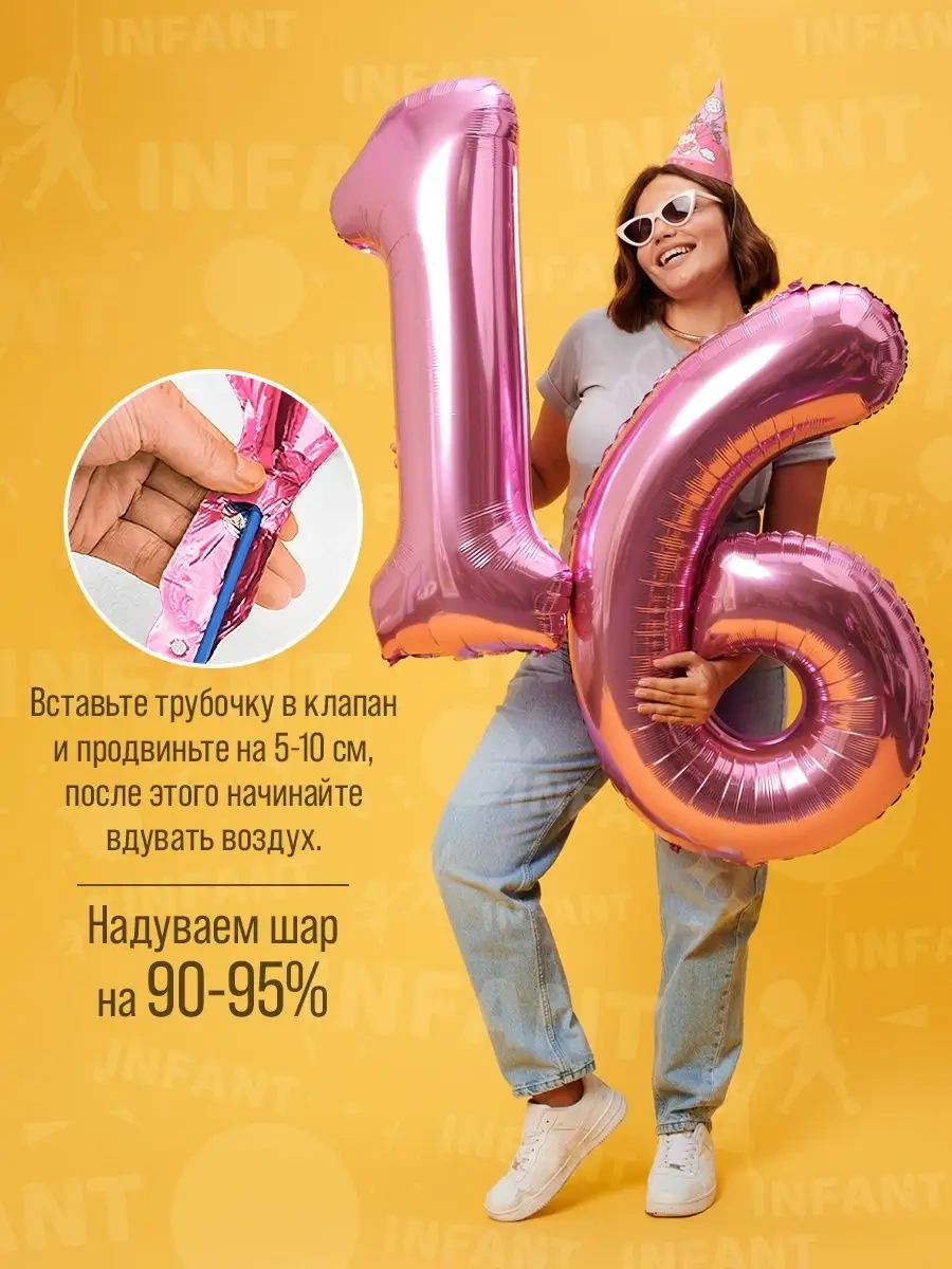Infant 16 Yaş Rakamları Balonları 100045906 PEMBE