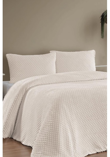 Merinos Velora Tomurcuk Çift Kişilik Comforter Set Bej Bej