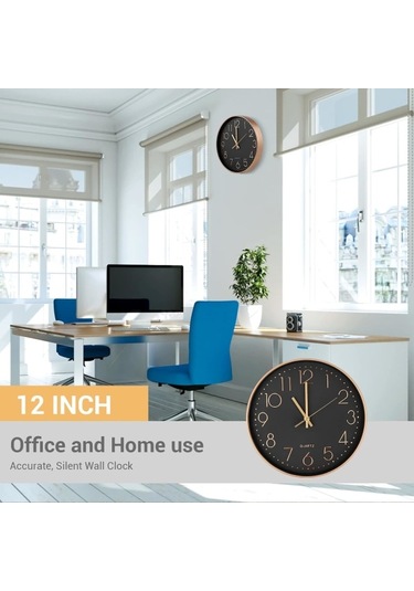 Modern Büyük Yuvarlak Duvar Saati 30 Cm Sessiz Kuvars B Diğer