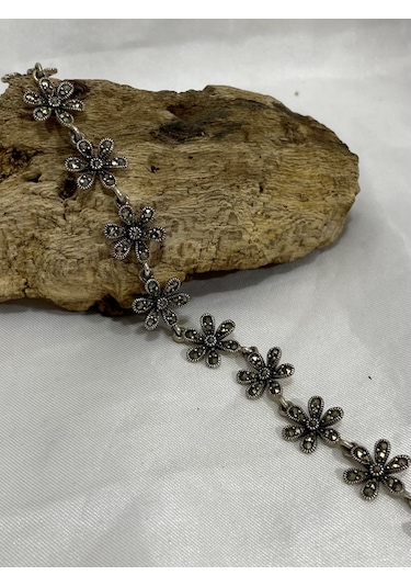 Gümüş Markazit Taşlı Kadın Bileklik Silver