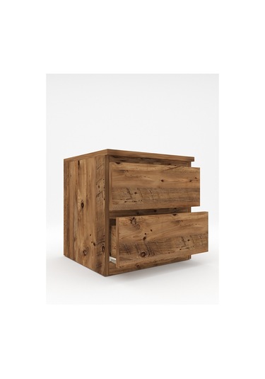 MBES MOBİLYA UMUT ATLANTİK CAM 45 CM KOMODİN 2 ÇEKMECELİ