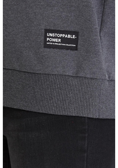 Comeor Kadın Antrasit Basic Bisiklet Yaka Regular Fit Rahat Sweatshirt 001