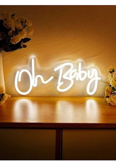 Twins Led Oh Baby Yazılı Neon Pleksi Tabela Beyaz Model:model:16283366 Beyaz