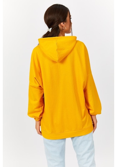Armonika Kadın Hardal Kapişonlu Cepli Sweatshirt Arm-21k024027