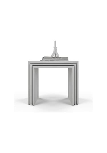 Nova Zigon Sehpa - Beyaz - Siyah