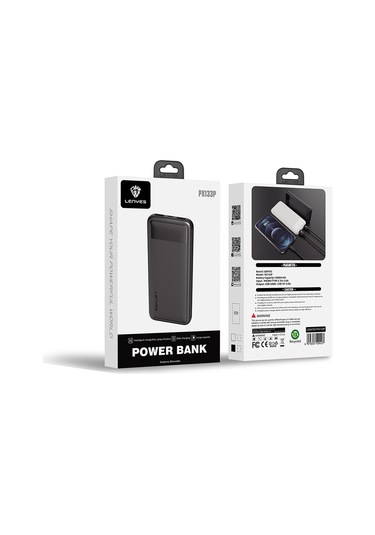 Lenyes PX133P 10 W 10000 mAh Led Işık Göstergeli Taşınabilir Powerbank Siyah