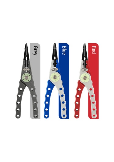 Jeehugo Alüminyum Çelik Işıklandırmalı Balıkçı Pensi - Çizgı Kesme, İğne Çıkarma, Taşınabilir Multifonksiyon Alet Kırmızı/gri/mavi