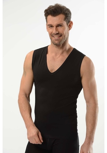 Jiber Erkek V Yaka Likralı Kolsuz Atlet 6'Lı Paket - 117