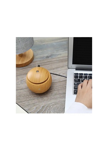 Geeksen Masaüstü Ahşap Desenli Mini Ultrasonik Nemlendirici Aromaterapi Ve Renkli Led Gece Lambası Usb İle Çalışır
