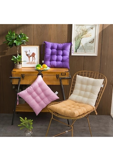 Topnotch 4 Adet Mor Yumuşak Nefes Alabilir Kare Koltuk Minderi - Modern Dayanıklı Mor