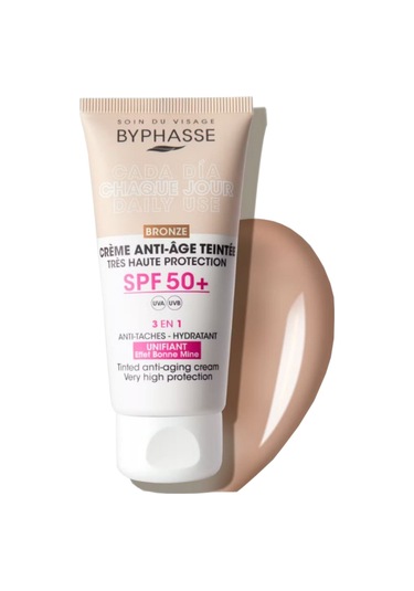 Byphasse Anti-Aging 3'ü 1 Arada Renkli Güneş Kremi Bronz SPF50+ 50 ML