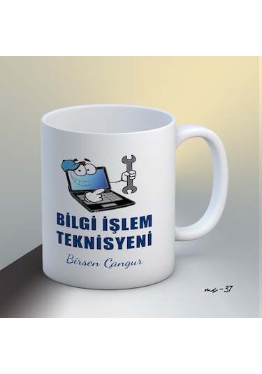 Kişiye Özel Bigi İşlem Temalı Kupa Bardak Beyaz