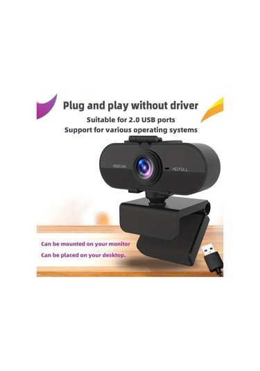 Dashanshop 2024 Yeni Yükseltme 1080p Hd Webcam Mikrofonlu Otomatik Pozlama Sabit Odak Usb