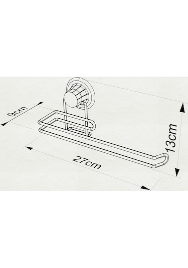 Vakumlu Banyo Mutfak Kağıt Havlu Askısı Krom Gümüş