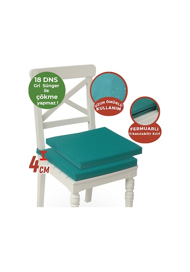Xpermate 2'li Sandalye Minderi Su İtici Kumaş 40 x 40 CM Turkuaz